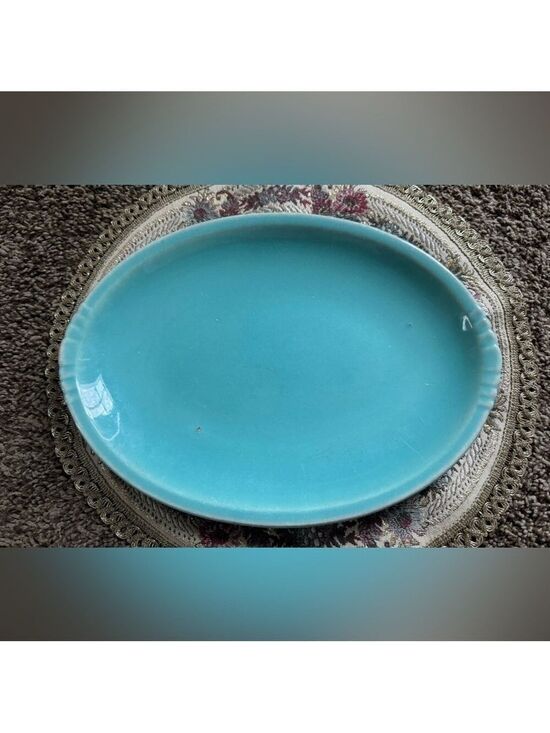 Other - Vintage Caliente California Pottery Oval Plate – Turquoise